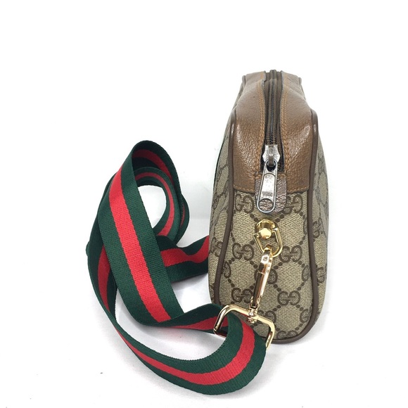 Authentic Gucci brown monogram coated canvas crossbody bag clutch - Picture 7 of 16